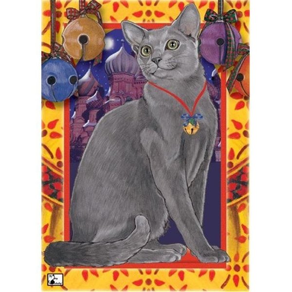 Pipsqueak Productions Pipsqueak Productions C493 Russian Blue Cat Christmas Boxed Cards - Pack of 10 C493